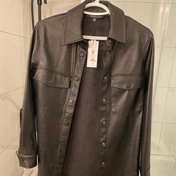 Dynamite Brooklyn Faux Leather Shacket - Picture 6 of 6